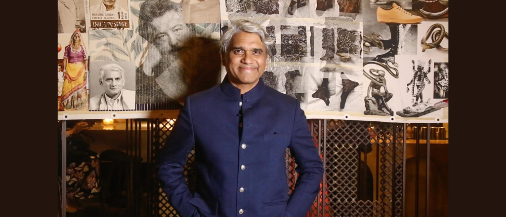 Rajesh Pratap Singh, acclaimed Indian fashion designer, known for his minimalist and innovative designs, featuring intricate fabric textures and sustainable fashion.