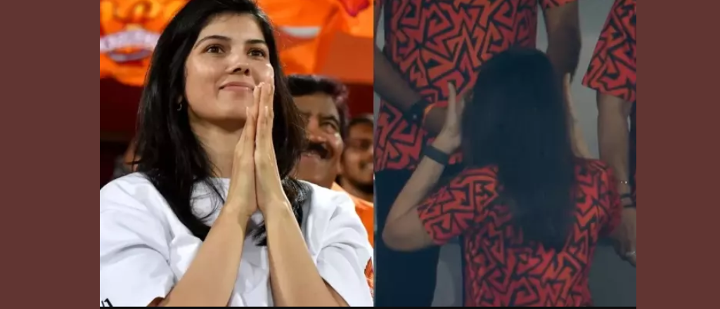 Kavya Maran, owner of Sunrisers Hyderabad, shows her support for the team during an IPL match at M.A. Chidambaram Stadium in Chennai.