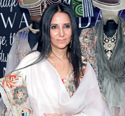 Anamika Khanna, the trailblazing fashion designer known for her fusion of traditional Indian styles with contemporary aesthetics.
