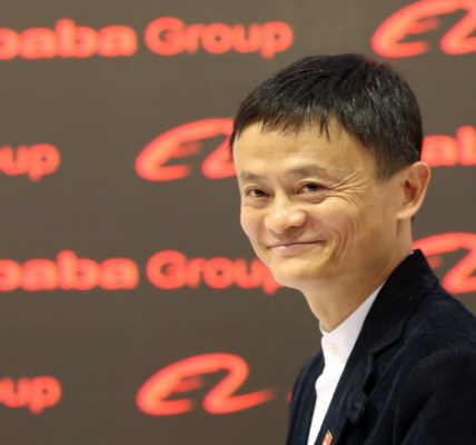 Jack Ma, founder of Alibaba Group, speaking at a technology conference, showcasing his leadership in the global e-commerce and digital innovation landscape.