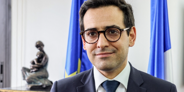 "Stéphane Séjourné, French politician and Minister for Europe, advocating for European unity and innovation."