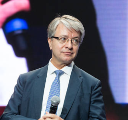 "Portrait of Jean-Laurent Bonnafé, CEO of BNP Paribas, known for his leadership in sustainable banking and financial innovation."