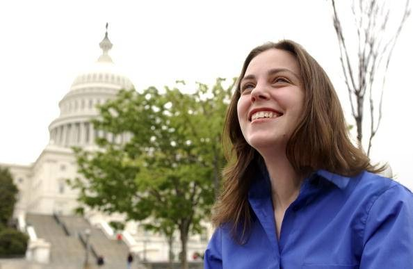 Melissa Helmbrecht, American social entrepreneur and youth advocate, speaking at a public event.