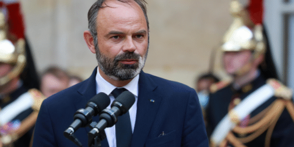 Édouard Philippe delivering a speech as Prime Minister of France