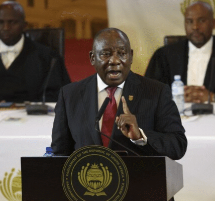 President Cyril Ramaphosa at the Union Buildings, Pretoria, 2024.