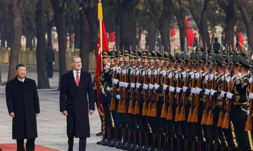 King Felipe VI meets Xi Jinping at Beijing’s Great Hall of the People