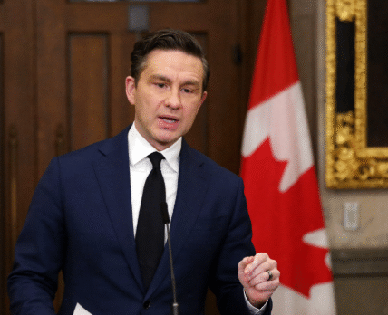 Pierre Poilievre, Leader of the Conservative Party of Canada, speaking at a public event.