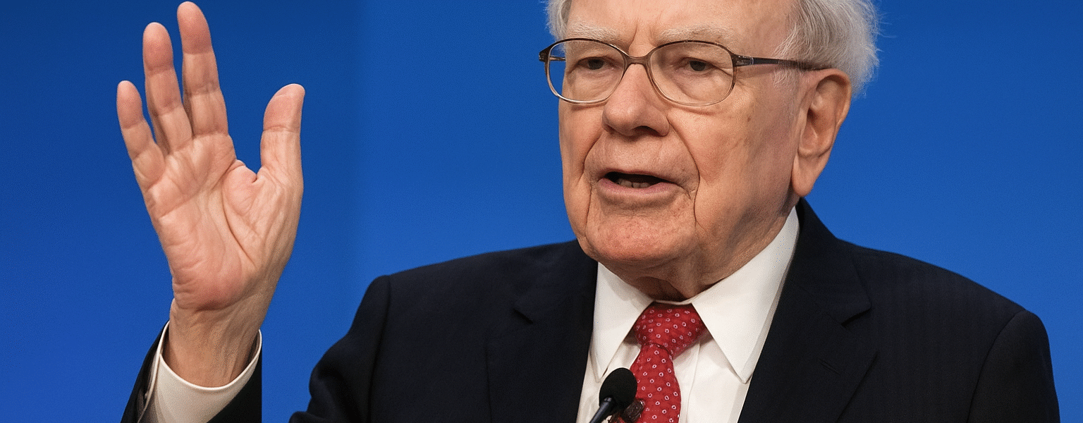 Warren Buffett speaking at a business event in 2025.