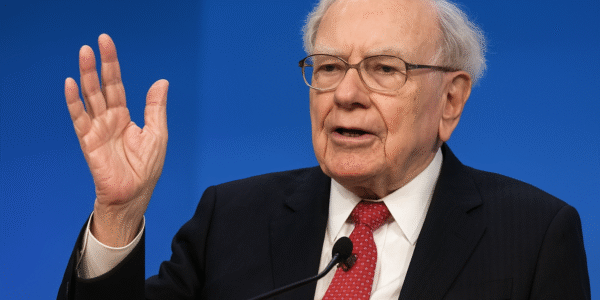 Warren Buffett speaking at a business event in 2025.