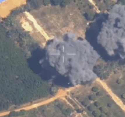 Smoke billows over a disputed border zone in Cambodia’s Preah Netr Preah district, Banteay Meanchey Province, after Thailand said it conducted airstrikes during renewed cross-border fighting.