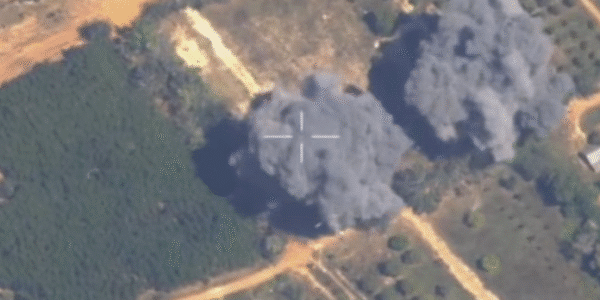 Smoke billows over a disputed border zone in Cambodia’s Preah Netr Preah district, Banteay Meanchey Province, after Thailand said it conducted airstrikes during renewed cross-border fighting.