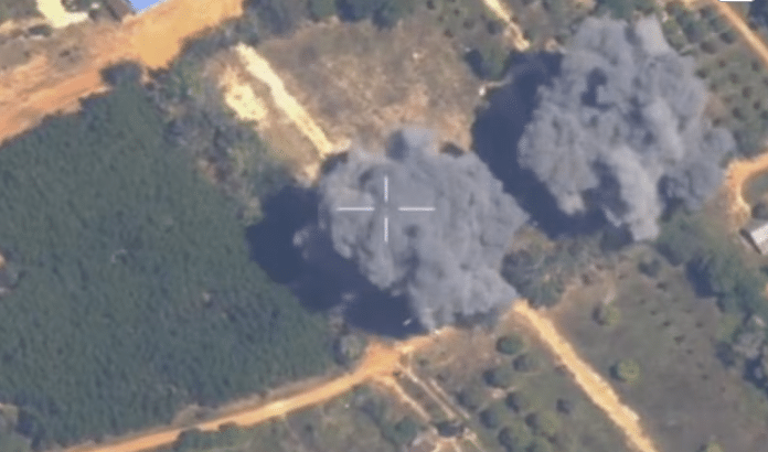 Smoke billows over a disputed border zone in Cambodia’s Preah Netr Preah district, Banteay Meanchey Province, after Thailand said it conducted airstrikes during renewed cross-border fighting.