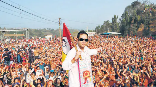 Pradyot Bikram Manikya Deb Barma, Member of the Tripura Tribal Areas Autonomous District Council, during a public interaction in Tripura.