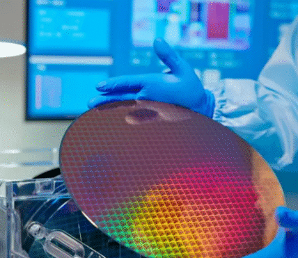 Computer chips are created by etching intricate circuits onto silicon wafers.