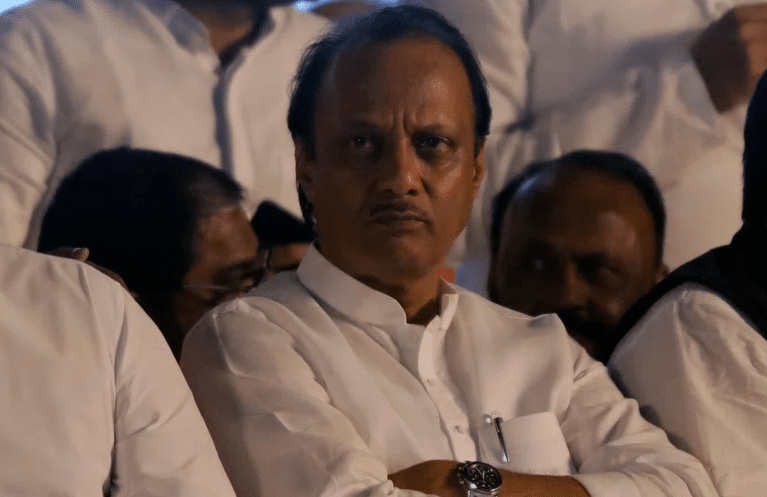 Nationalist Congress Party leader Ajit Pawar ahead of the swearing-in ceremony of Shiv Sena chief Uddhav Thackeray as Maharashtra chief minister.